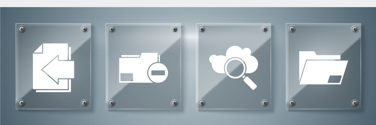 set document folder search cloud computing vector image