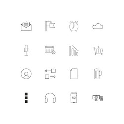Web applications simple linear icons set outlined vector