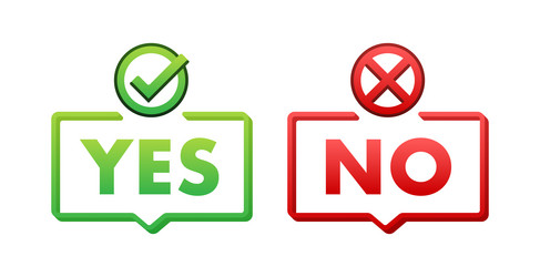 yes and no decision concept bubbles vector