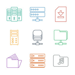 9 archive icons vector