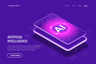 artificial intelligence in your phone web page vector