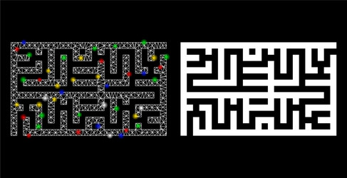 flare mesh wire frame labyrinth icon with vector image
