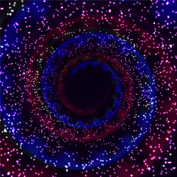 particles moving in a spiral receding tunnel vector