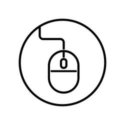 round mouse cursor button icon vector image