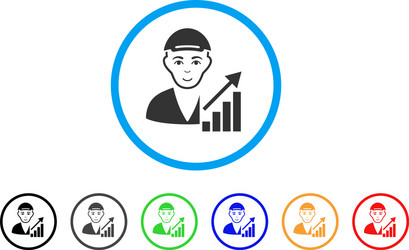 stock trader rounded icon vector image