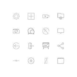 user interface simple linear icons set outlined vector image