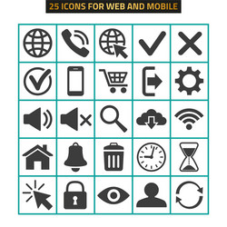 Web icons set on white background vector