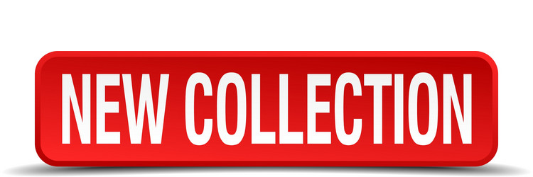 New collection red 3d square button isolated vector