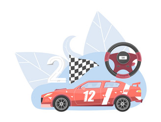 Racing second place composition vector