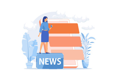 Reading news latest world events breaking stories vector