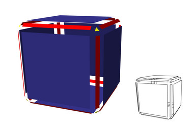 abstract polygonal cube with cuts 3d vector image