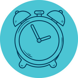 alarm clock wake up time line style in circle vector image