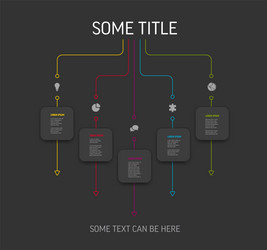 dark five content block template with gray vector image