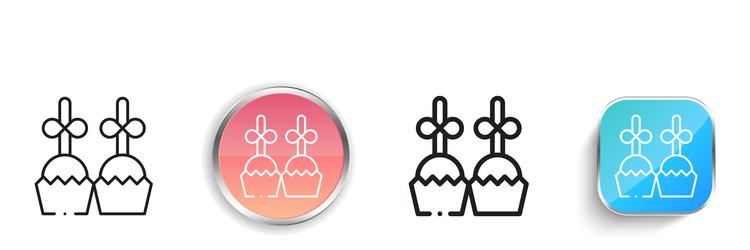 desserts icon thin linear regular and button vector image