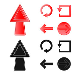 isolated object of element and arrow symbol set vector image