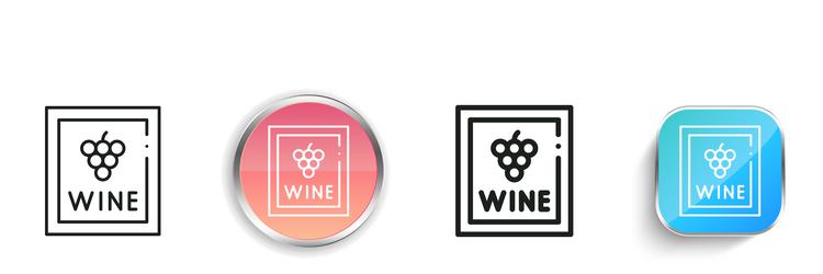 label icon thin linear regular and button style vector image
