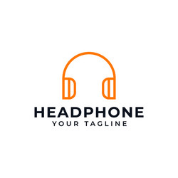 simple headphone music studio recording dj line vector