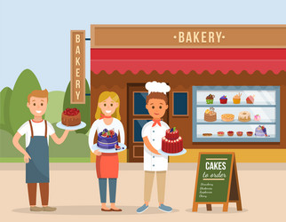 Bakery colored concept Royalty Free Vector Image
