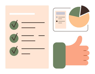 checklist with completed tasks pie chart vector image