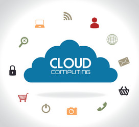 cloud computing over gray background vector