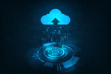 cloud that shows data uploading to internet vector image