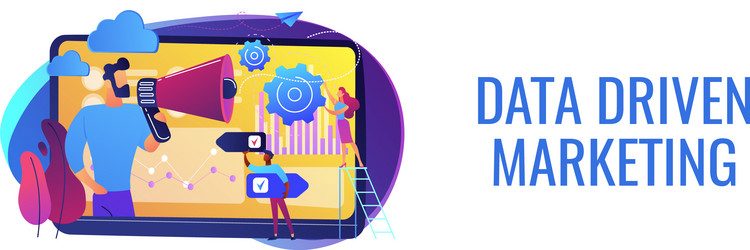 data driven marketing concept banner header vector image