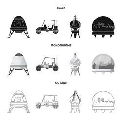 Design of mars and space symbol collection vector
