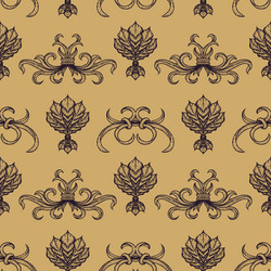 Damask seamless pattern classic vintage Royalty Free Vector