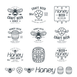 Honey Beer Label Set Vector Image