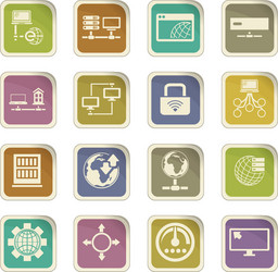 internet server network icons set vector image