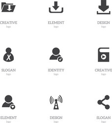set of 9 editable web icons includes symbols vector image