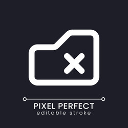 delete from folder pixel perfect white linear ui vector image