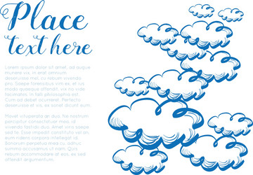 hand drawing sky with clouds Vector Image