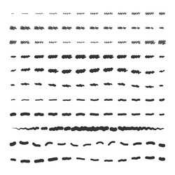hand drawn strokes in different styles and sizes vector image
