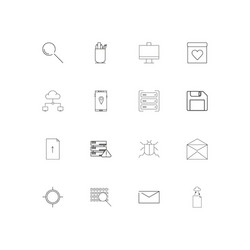 internet technologies linear thin icons set vector image