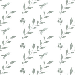 seamless pattern with leaves twigs flowers Vector Image