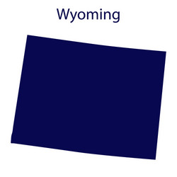 united states wyoming dark blue silhouette vector