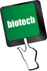 Bio tech message on enter key of keyboard vector