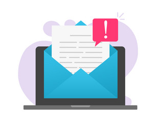 email online scam malware caution message file vector image