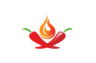 Fiery Chili Pepper Logo Vector Image