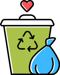 Garbage disposal color icon waste management vector