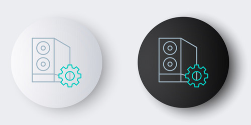 Line case of computer setting icon isolated vector