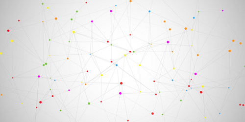 low poly plexus design banner with multi coloured vector image