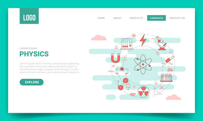 physics concept with circle icon for website vector image