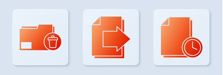 set next page arrow delete folder and document vector image