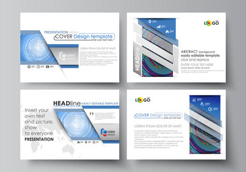 Set of business templates for presentation slides vector