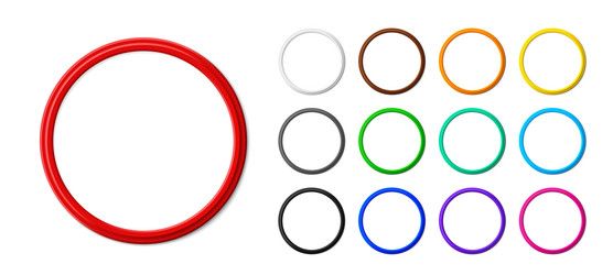 set of round frames with shadows vector image