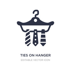 Ties on hanger icon white background simple vector