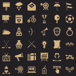 arrow in target icons set simple style vector image