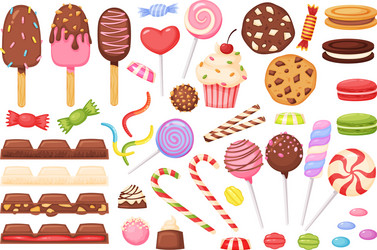 Colorful Cartoon Sweets Vector Image